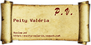 Peity Valéria névjegykártya