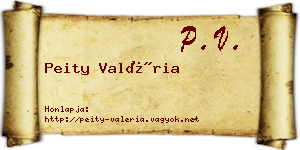 Peity Valéria névjegykártya